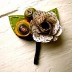 Boutonniere Book Page Rose Flower Buttons For..