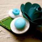 Paper Rose Boutonniere, Grooms Boutonniere, Teal..