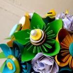 Paper Flower Bouquet, Wedding, Blue, Green,..