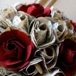 Paper Flower Bouquet, Wedding, Book Page Paper,..